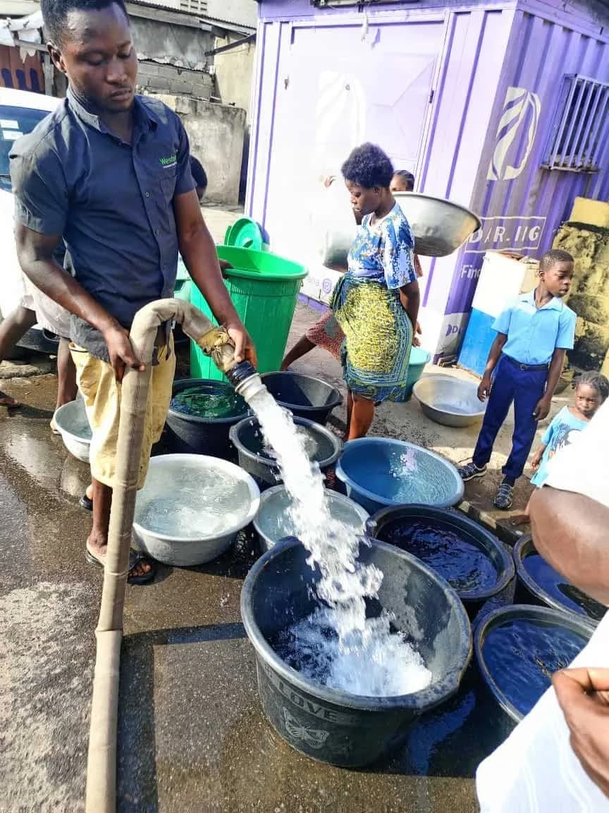 Water being distributed to residents